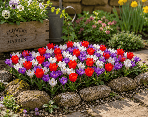 Prins Bulbs Flower Bulbs Prins Charming Short Stem Perfect Lover Tulip & Crocus Bulbs – 30pck