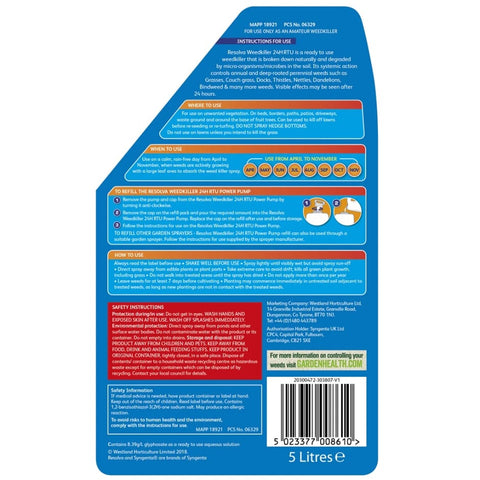 Resolva Weed Control Resolva Weedkiller 24H Ready to Use Power Pump Refill 5 Litres
