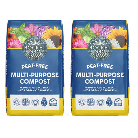 RocketGro Compost 2 for £12.00 RocketGro Multi Purpose Peat Free Compost 50L