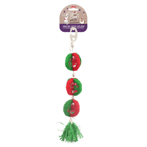 Rosewood Small Animal Habitat Accessories Rosewood Festive Hanging Loofa Garland