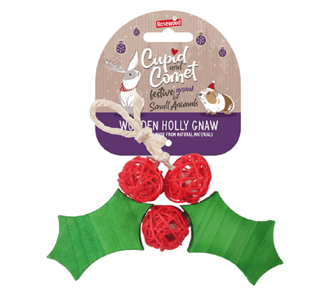 Rosewood Small Animal Treats Rosewood Wooden Holly Gnaw