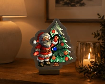 Festive Infinity Lighting Santa & Christmas Tree LED Infinity Light – 20cm