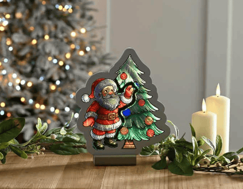 Festive LED light Santa & Christmas Tree LED Infinity Light – 20cm