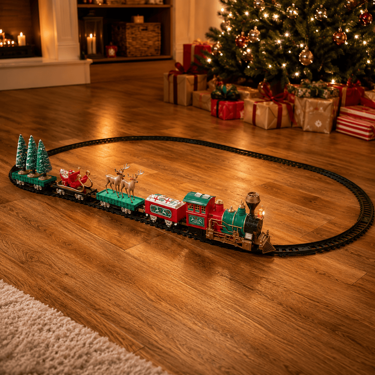 Three Kings train set Santa’s Comet Train Set – 22 Piece Christmas Battery Powered Railway Set