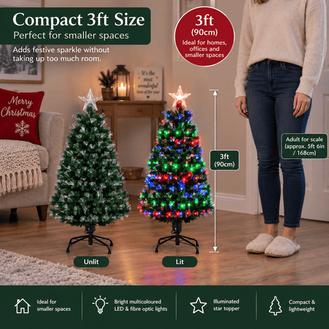Shatchi Artificial Trees Shatchi LED Nebula Tree Fibre Optic 3ft
