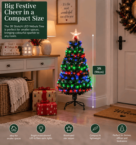 Shatchi Artificial Trees Shatchi LED Nebula Tree Fibre Optic 3ft