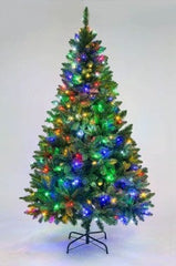 Shatchi Artificial Trees Shatchi Pre-Lit Artificial Christmas Tree Alaskan Pine Green Multicolour 6ft