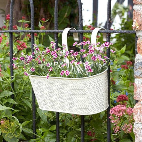 Smart Garden Hanging Pots Smart Garden 12" Fence and Balcony Hanging Planter - Aztec - Ivory