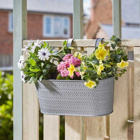 Smart Garden Hanging Pots Smart Garden 12" Fence and Balcony Hanging Planter - Aztec - Slate