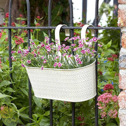 Smart Garden Hanging Pots Smart Garden 12in Fence & Balcony Hanging Planter - Aztec - Ivory