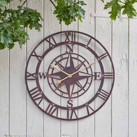 Smart Garden Clocks Smart Garden 13.5" Compass Wall Clock - Bronze