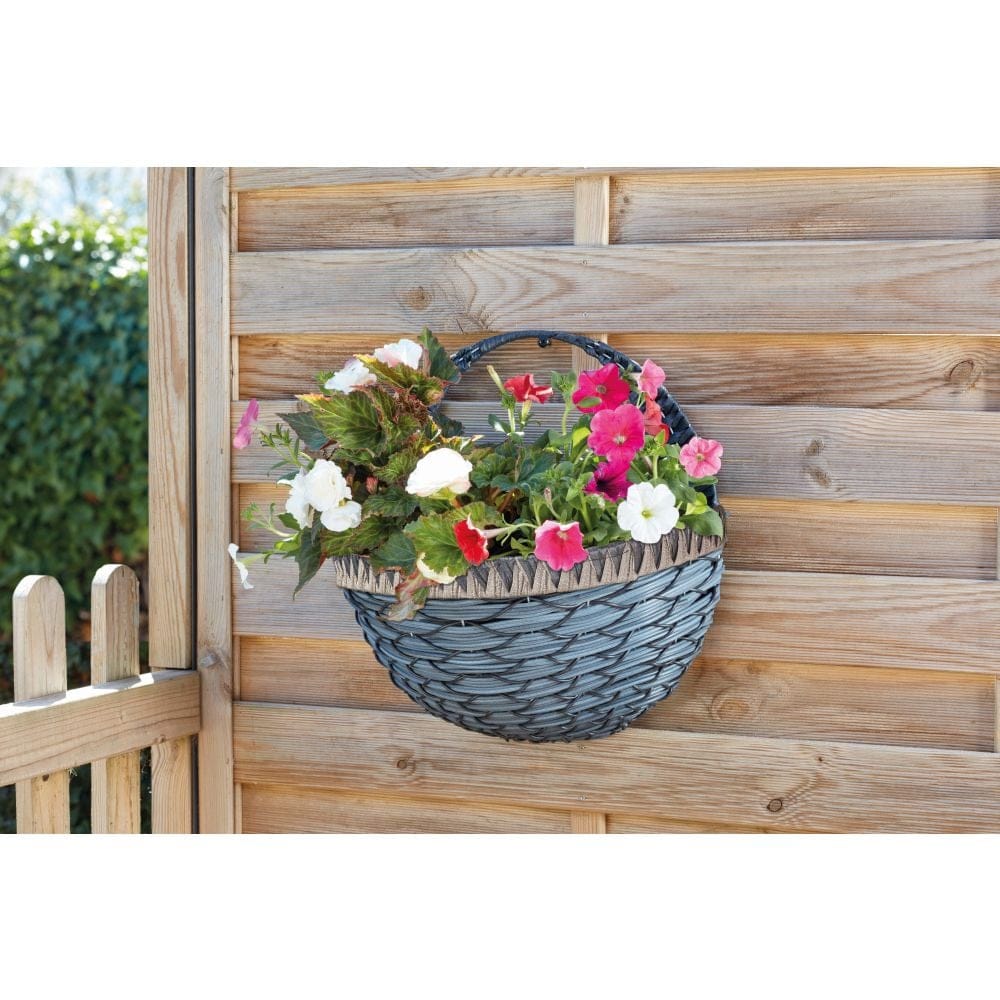 Smart Garden 16" Tulsa Faux Rattan Wall Basket
