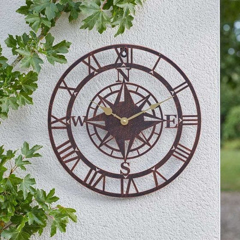 Smart Garden Clocks Smart Garden 24" Compass Wall Clock - Bronze