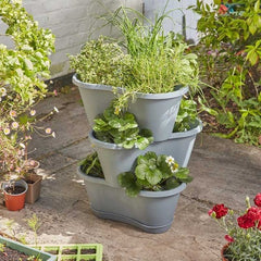 Smart Garden Plant Stands Smart Garden 4 Stackable Planters - Slate