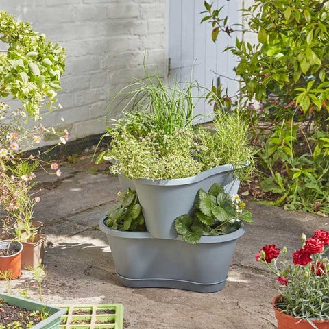 Smart Garden Plant Stands Smart Garden 4 Stackable Planters - Slate