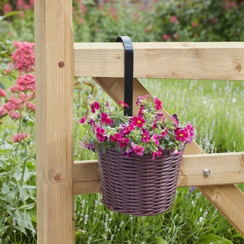 Smart Garden Hanging Pots Smart Garden 8" Faux Rattan Hanging Pot Chestnut