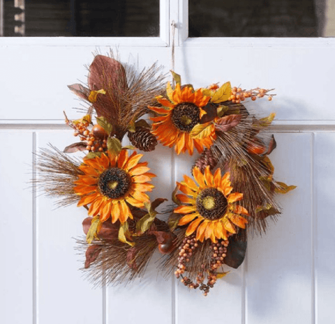 Smart Garden Autumn Decor Smart Garden Autumn Golden Sunflower Whirl Wreath