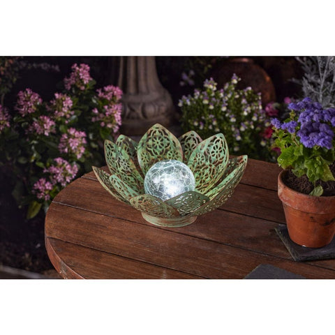 Smart Solar Damasque Solar Lotus - Verdigris