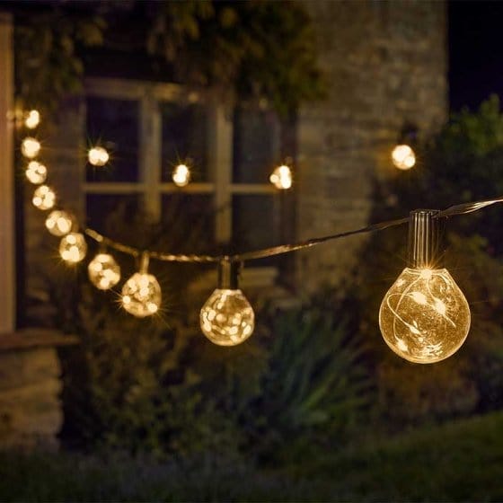Smart Solar Mains Powered Lighting Smart Garden Party Festoon LV String Lights Warm White - Set of 10