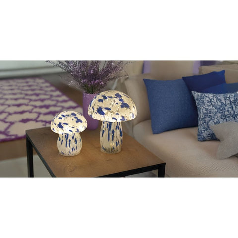 Smart Garden GlassArt Mushroom - Large - Blue and White
