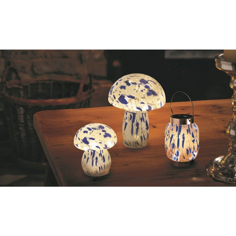Smart Garden GlassArt Mushroom - Large - Blue and White