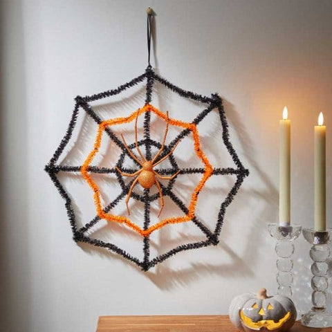 Smart Garden Halloween Hanging Decor Smart Garden Halloween Sparkle Web - Orange
