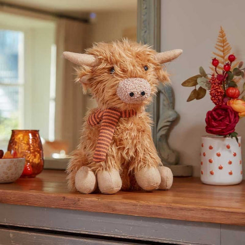 Trowell Garden Centre Autumn Decor Smart Garden Mixed Case Seated Highland Cow Plush