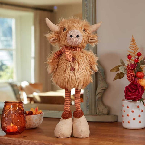 Trowell Garden Centre Autumn Decor Smart Garden Mixed Case Standing Highland Cow Plush