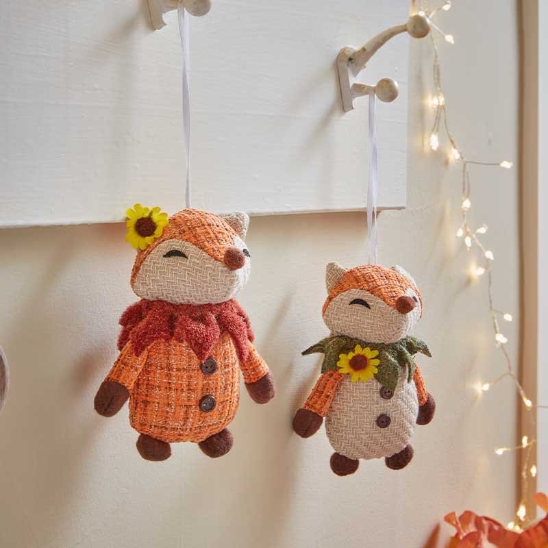 Trowell Garden Centre Autumn Decor Smart Garden Mr & Mrs Fox Plush Pendant – Mixed Case
