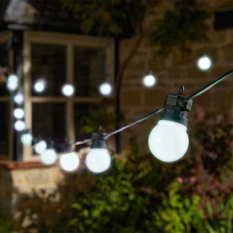 Smart Solar Mains Powered Lighting Smart Garden Party Festoon LV String Lights Cool White - Set of 20