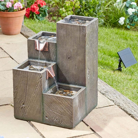 Smart Garden Solar Water Features Smart Garden Quad Cascade — Hybrid Power