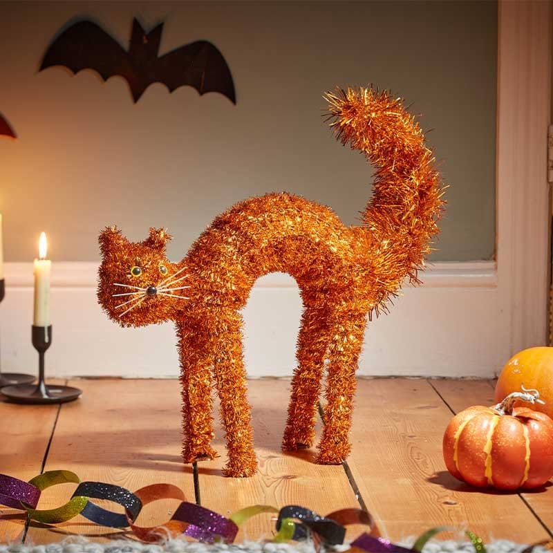 Smart Garden Halloween Home Decor Smart Garden Scaredy Orange Cat Halloween Decoration –42cm