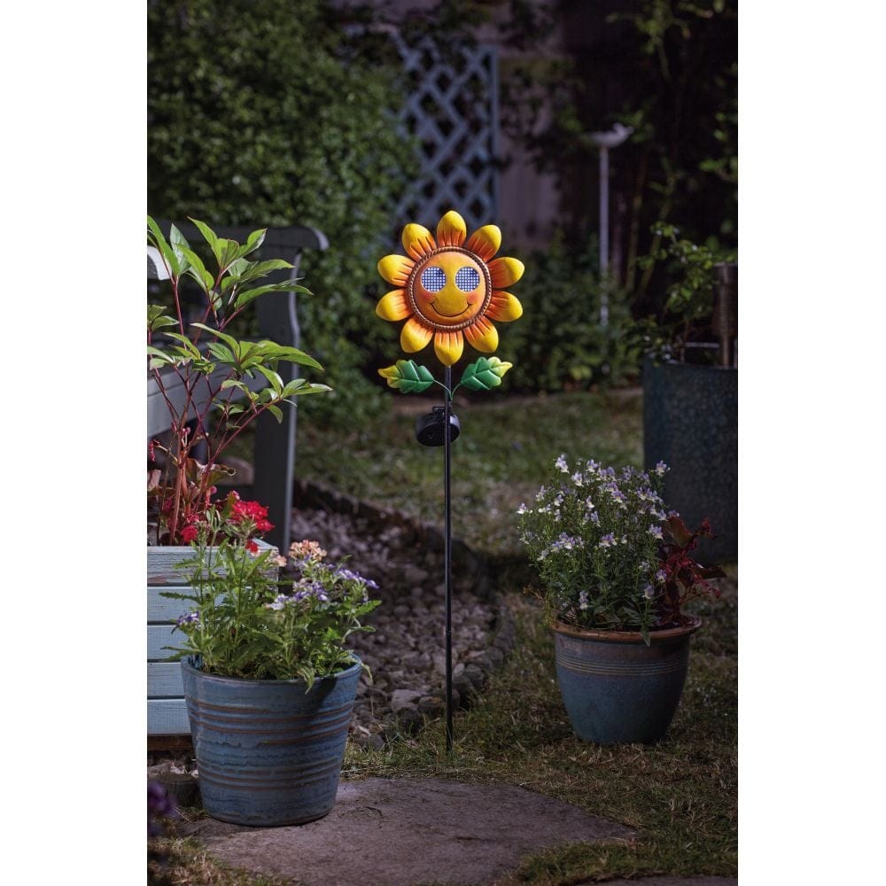 Smart Solar Smilin' Sunflower Stake