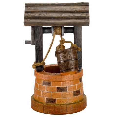 Smart Garden Solar Wishing Well Fountain — integrated solar panel on the well top