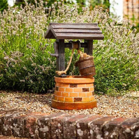 Smart Garden Solar Wishing Well Fountain — fairy-tale polyresin water feature with solar pump