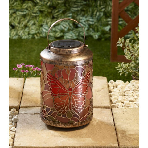 Smart Solar Tiffany Butterfly Lantern