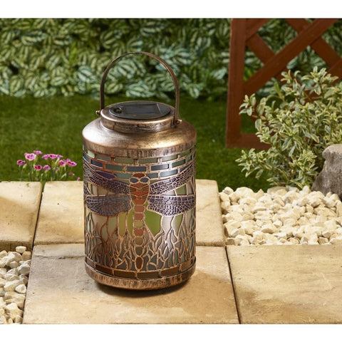 Smart Solar Tiffany Dragonfly Lantern