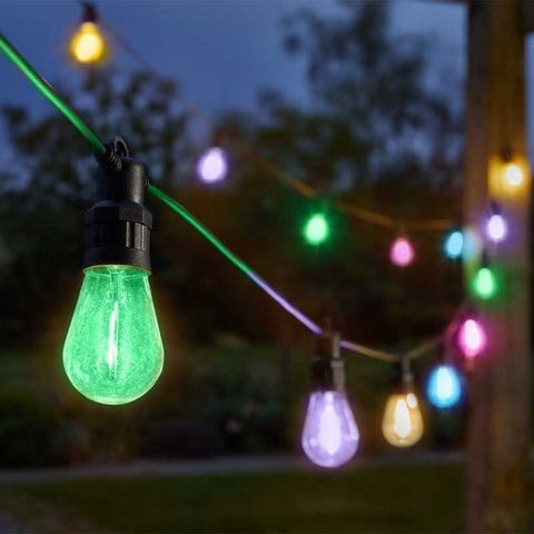 Smart Solar Mains Powered Lighting Smart Garden Vintage Festoon LV String Lights Multi Colour - Set of 10