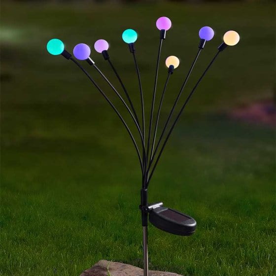 Smart Solar Stake Lights Smart Solar 8-Stem GloGlobes Multi Coloured Stake Light