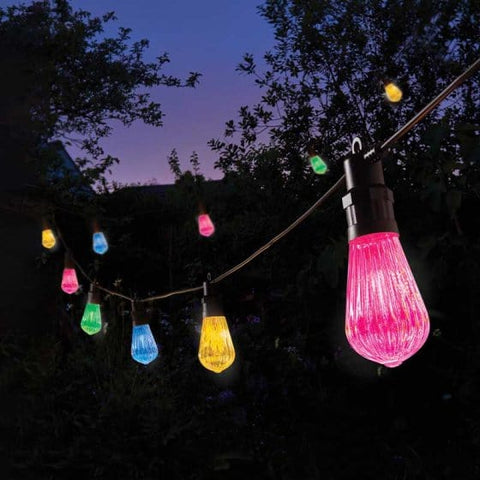 Smart Solar String Lights Smart Solar Fluted Festoon LV String Lights Multi Coloured - Set of 20