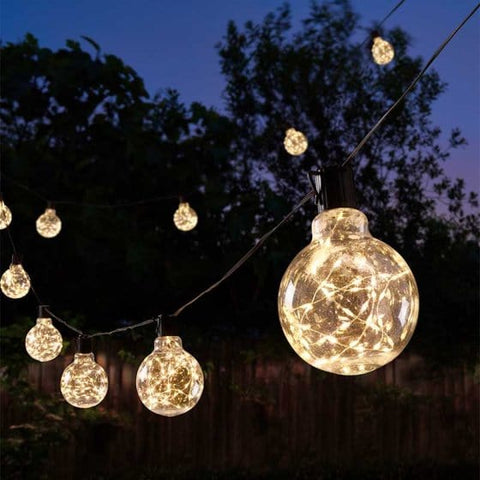 Smart Solar String Lights Smart Solar Galaxy Firefly Festoons LV Sting Lights Warm White - Set of 10