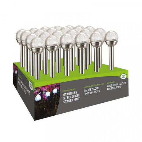 Smart Solar Stake Lights Smart Solar Glow Orb Stainless Steel Stake Light