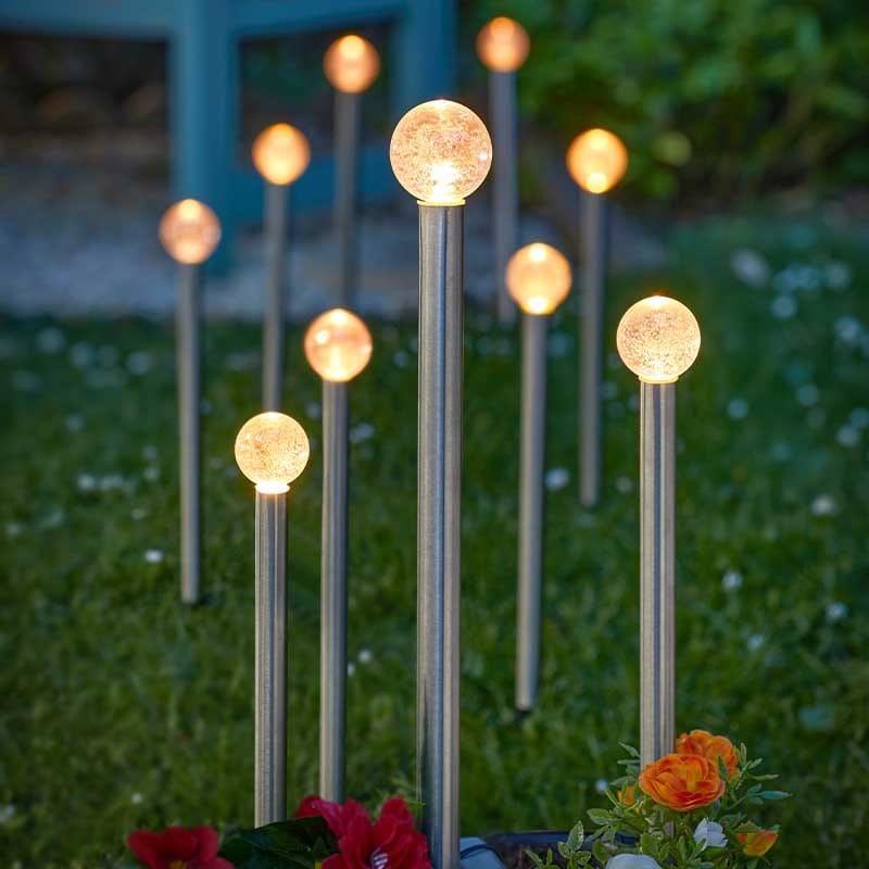 Smart Solar Stake Lights Smart Solar GlowBall Stake Lights - Set of 10