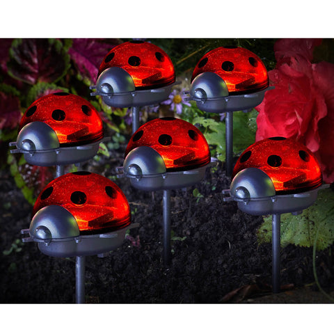 Smart Solar Stake Lights Smart Solar Ladybird Stake Light 6 pack