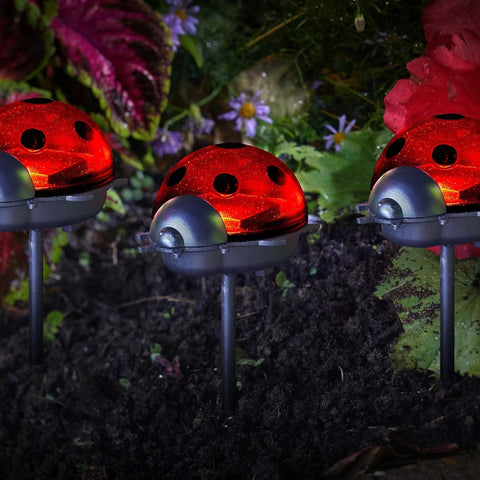 Smart Solar Stake Lights Smart Solar Ladybird Stake Light Triple Pack