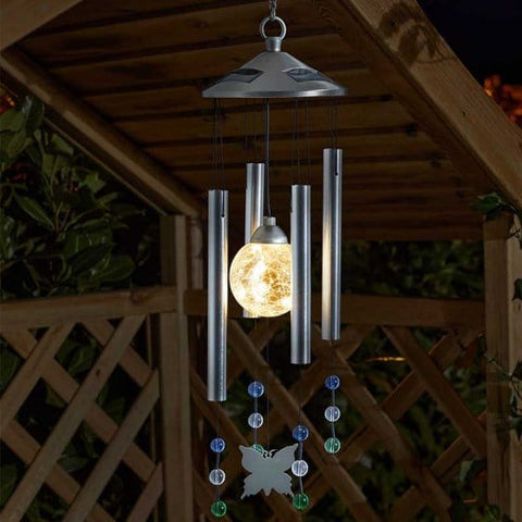 Smart Solar Hanging Lights Smart Solar Orbis Stainless Steel Windchime