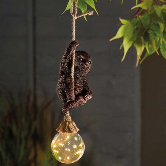 Sloth Solar Light Smart Solar Swingin' Sloth Hanging light – Trowell Garden Centre