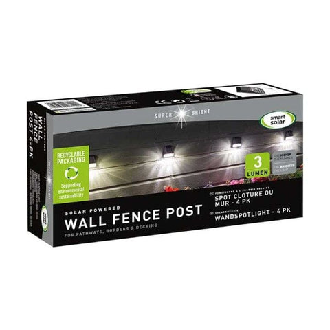 Smart Solar Wall, Fence and Post light 4 Pack