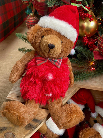 Woodlodge Teddy Bears Snowlodge Santa Bear Sitting - Assorted Sizes