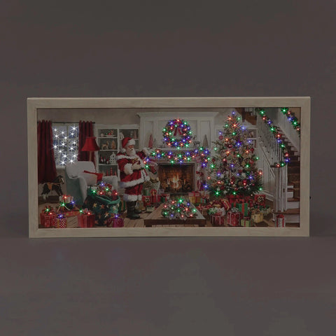 Snowtime LED Canvas & Pictures Snowtime Christmas B/O 30 x 60cm Framed Canvas Santa